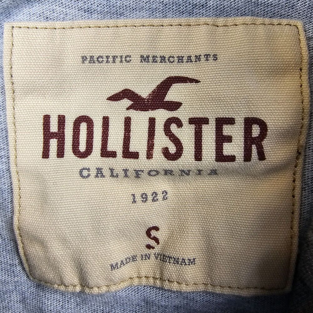 Hollister Long-Sleeve Pullover With Drawstring Hood Blue Gray Men's Size Small - Picture 8 of 14